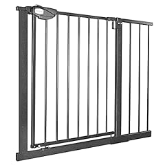 UISEBRT, cancelletto di protezione per porte, non richiede foratura, per bambini, largo 95-105 cm, chiusura automatica, in metallo, nero