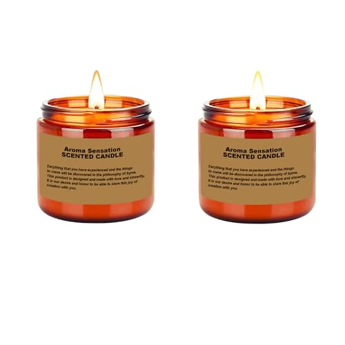 2 Pack Candles for Home Scented, Aromatherapy Jar Candle Gifts for Women, Natural Soy Wax Amber Candle Set, Scented Candles Set for Birthday Valentine Mother's Christmas Day Present