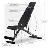 ZIPRO Ławka Treningowa Składana Regulowana Sprzęt Fitness Treningowy Udźwig 300 kg 7x Stopnie Regulacji - Wielofunkcyjna do Domowej Siłowni Mieszkania Home Gym Multi Trening - Grind Czarna