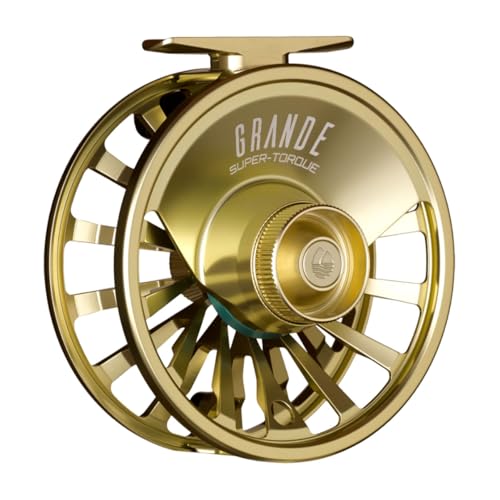 Redington Grande Fly Fishing Reel, Heavyweight Big Game Fly Reels, Freshwater and Saltwater, Super-Torque Drag System, Champagne, 9/10/11