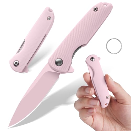 Image of DRACHENADER Pink Folding Pocket Knife for Women - Pink 5Cr13MoV Steel Blade, Cute Small EDC Knife, Ideal Gift for Girls & Women