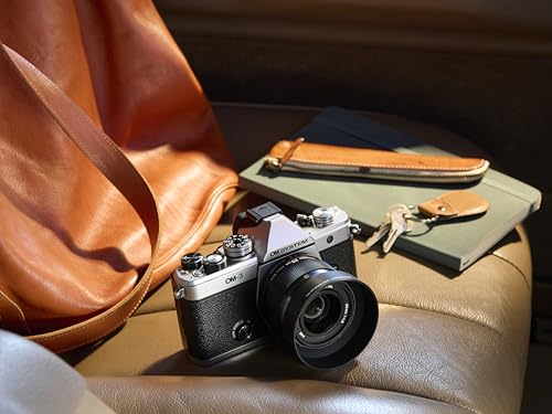 Image of OM SYSTEM Olympus OM-3 Silver Micro Four Thirds System Travel Camera Weather Sealed 5-Axis Image Stabilization with OM SYSTEM Olympus M.Zuiko Digital 25mm F1.8 II for Micro Four Thirds Camera System