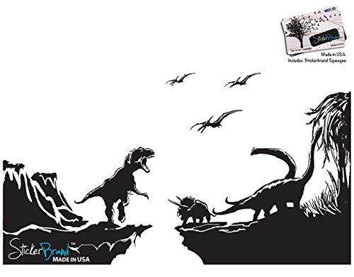 Dinosaur World Wall Decal Vinyl Wall Art Sticker T-Rex. - Black, Gfoster170S. Large 42In X 76In. #TOP4