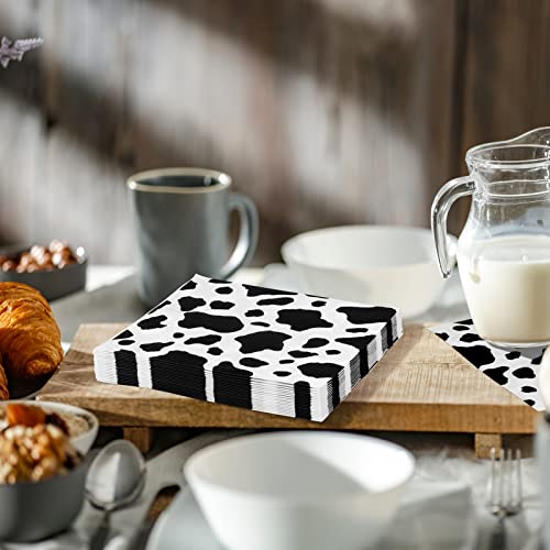 Durony 32 Pieces Cow Print Party Supplies Include 16 Cow Print Napkins 16 Party Plates Cow Farm Theme Party Decorations For Birthday Party, Baby Shower, Dinnerware #TOP5