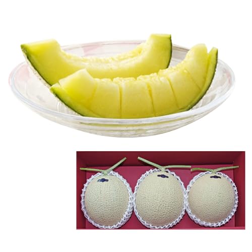 販売配送期間中 | 静岡産 静岡クラウンメロン 贈呈品ランク | 合計約4.5kg 3玉 | 有名百貨店に陳列 厳選フルーツ マスクメロンの最高峰 クラウンメロン | プレゼント 果物ギフト| 品質管理 冷蔵3℃〜6℃/常温 管理 常温配送(1.5Kg×3