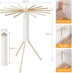 LIENAHU Trépied de sécheuse, Vêtements de sevrage, Sac de séchage,Floor Standing,16 Pôles en bois,Racks de séchage pliables pour blanchisserie,Rétractable,Pliable,Folding