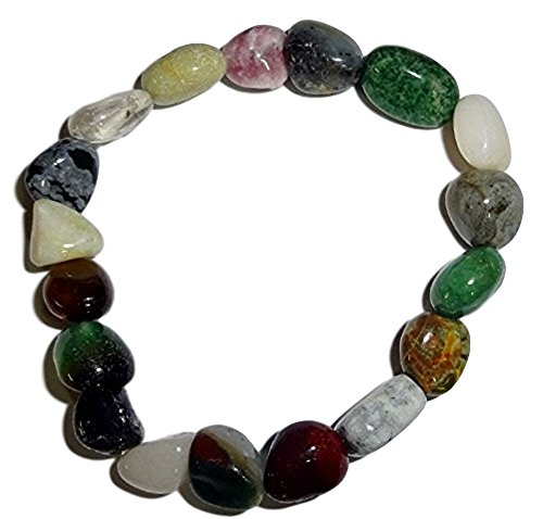 Sublime Gifts Mixed Gemstone Tumbled Crystal Healing Gemstone Beaded Stretch Bracelet #TOP17