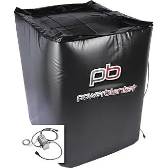 Powerblanket TH275 Insulated IBC Storage Tote Heater, 1440W with Adjustable Thermostat Controller, Fits 275-Gallon Containers, Black