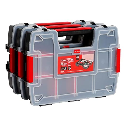 CRAFTSMAN Storage Organizer, Small Parts Organizer, 3-Packs with 10-Compartments, Lid Includes Secure Latch (CMST60964M)
