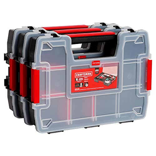CRAFTSMAN Storage Organizer, Small Parts Organizer, 3-Packs with 10-Compartments, Lid Includes Secure Latch (CMST60964M) by CRAFTSMAN - Used condition - US$16.80