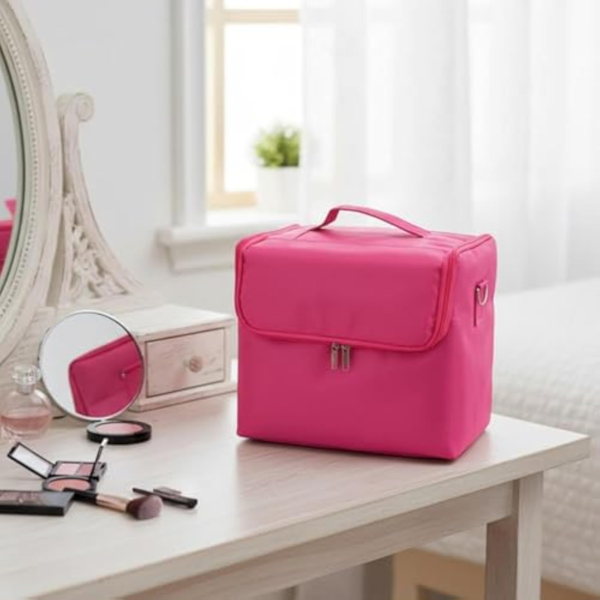 Portable Large Capacity Cosmetic Travel Bag Multi-Layer Design