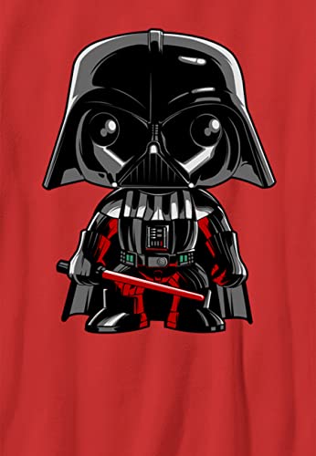 Star Wars Boy's Darth Vadercute Cartoon T-Shirt - Red - Small #TOP2