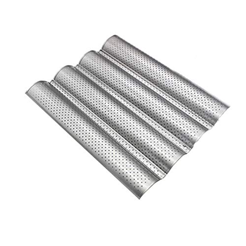 TopHomer Bandeja para hornear con 4 ranuras onduladas para baguette