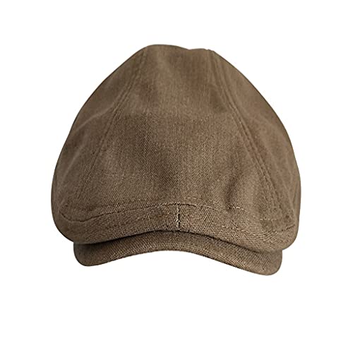 Béret rétro en lin YXWYXWA casquette mixte grand bonnet pour automne hiver
