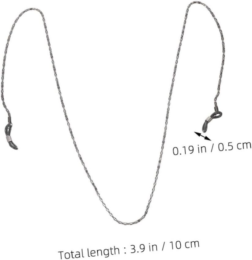 NOLITOY 6pcs Silver Metal Eyeglass Chains Hollow Link Anti-slip Spectacle Straps for Women and Men, Adjustable Glasses Rope Neck Holder for Work and Travel