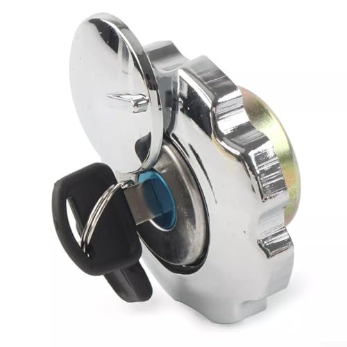 Serratura per serbatoio del carburante in lega di alluminio con 2 chiavi – Tappo del gas sigillato argento per ATV e la maggior parte delle moto, adatto per coperchio di ricambio