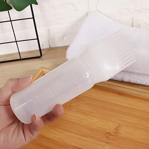 2 Pieces Root Comb Applicator Bottle Hair Coloring Dye Bottle Scalp Treament Essential Salon Hair Cleansing Bottle With Graduated Scale, Pink #TOP3