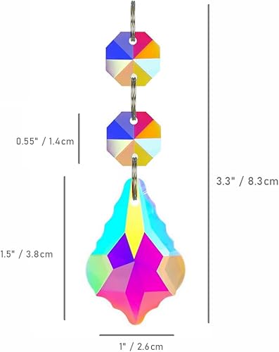 Miniatura 4 de GOLDENHAITAI 20 piezas de candelabros de cristal de hoja de arce prisma piezas colgantes de vidrio conectadas octágono cuentas cadena para