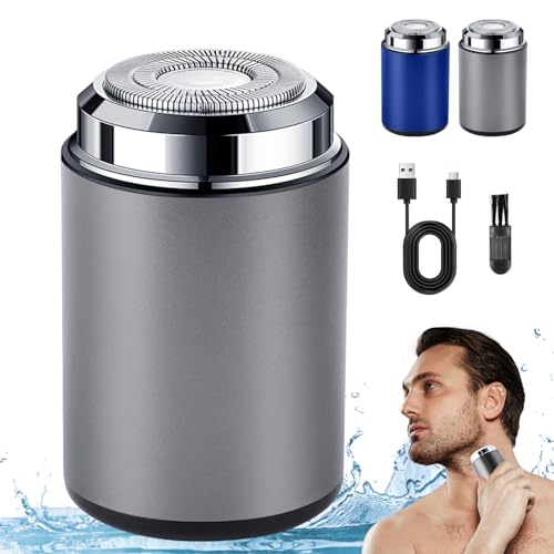 Image of New Unisex Mini Portable Electric Shaver, Portable Mini Electric Shaver, USB C Rechargeable Waterproof Electric Razor Trimmer for Car, Office, Business Trip (Silver)