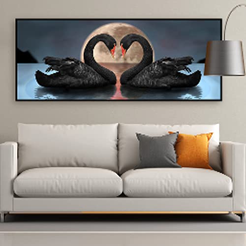 Peinture cygne amour cœur pour célébrer la tendresse et l'harmonie dans votre maison