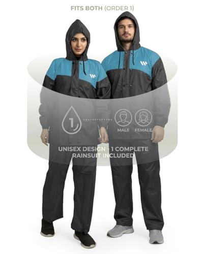 Image of Ranger Unisex 1 Set Rain Suit with Hooded Jacket & Trouser | TPU Coated Bike Riding Wear with Seam Sealed Protection