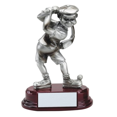 Silver Comic Golfer Duffer Trophies with 3 Lines of Custom Text