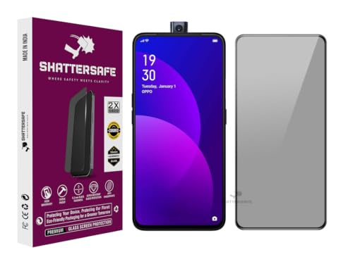 Image of Anti-Spy Privacy Tempered Glass Compatible For Oppo F11 Pro [Pack of 1]. 9H Hardness, Anti-Scratch, Edge-to-Edge Protection With Easy Installation Kit & Case Friendly Fit.