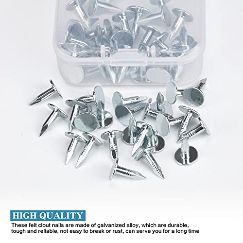 Drado 100 Stück 12 mm Dachpappnägel, Clout Nägel/verzinkte Filznägel für Holzschuppen, Sommerhäuser, Schiefernplatten