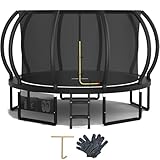 Devoko Trampoline Extérieur Ø 228/305/366/427 cm, Certifié GS, pour Enfants, avec Filet de...