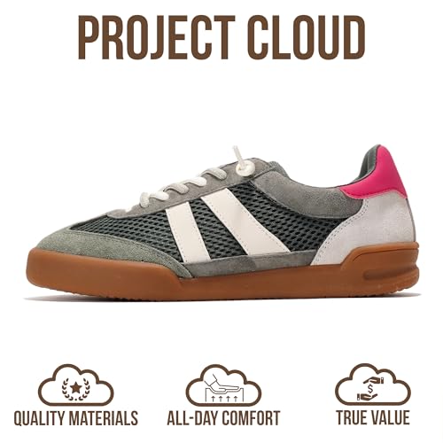 Project Cloud 100% Genuine Leather Casual Sneakers for Women - Memory Foam Insoles - Womens Shoes & Lightweight Women's Fashion Sneakers - Slip On Shoes for Women Footwear (Verdy) - Image 5