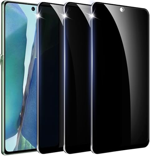 Amleute 3+1 Pack Designed for Samsung Galaxy Note 20 Privacy Screen Protector 9H Tempered GlassNot Support Fingerprint Unlock AntiSpy Film Compatible for Samsung Note20 5G