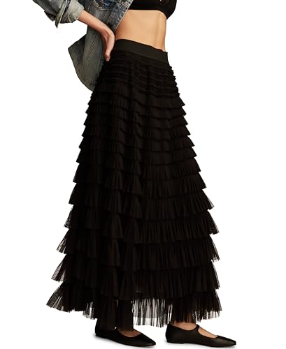 Lucky Brand Women's Tulle Ruffle Maxi Skirt2