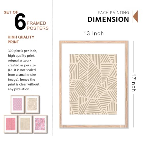 Image of NoWorries Wall decor Paintings for living room - Premium Modern art Wall Poster Paintings for Home Decoration (Pattern-Minimal art) Set of 6 (13x17 inches, ART ATTACK-8)