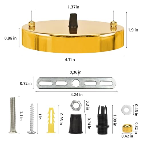 Image of Sangle Sopffy Pendant Light Canopy Kit, 4.7 Inches Ceiling Lighting Canopy Kit with All Mounting Hardware Modern Chandelier Ceiling Plate Cover for Pendant Lighting Fixtures (Copper Gold, 4.7inch)