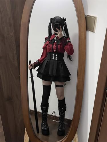 Pokn Lolita Shirts Jirai Kei Fashion Kawaii Clothing Goth Shirts Women Lace Mesh Sheer Long Sleeve Blouse3