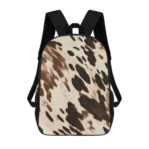 Cow Printed Backpack for Men Women, Heavy Duty Backpack Large Capacity, Durable Lightweight Travel Daypack