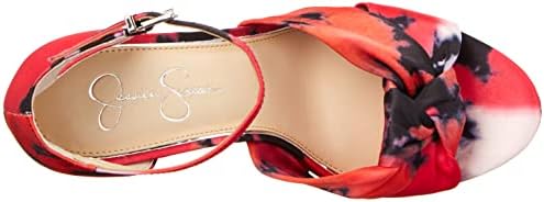 Jessica Simpson Tyssie Women's Printed Knot Front Platform Wedge Sandals Pink 6 | Image 4
