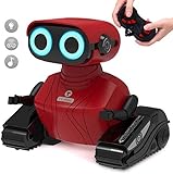 Realistischer Sound: Der Roboter ist mit 6 Rädern ausgestattet, um einen dynamischen, selbstausgleichenden, schnellen und flexiblen Betrieb zu gewährleisten. Er kann sich vorwärts und rueckwärts bewegen, nach links und nach rechts drehen. Ausgestattet mit einem leistungsstarken Infrarot-Controller können Sie seine Geschwindigkeit und Richtung einfach steuern. Der Roboter benötigt 3 AAA-Batterien (nicht im Lieferumfang enthalten) und der Controller benötigt 2 AAA-Batterien (nicht im Lieferumfang