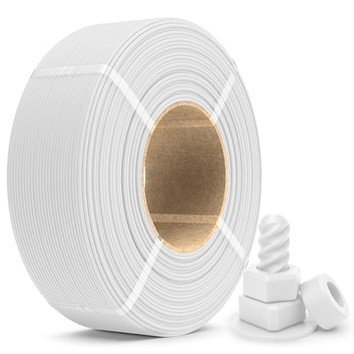Image of SUNLU PETG Filament Refill 1.75mm 1KG, High Speed 3D Printer Filament Refill, No-Spool Matte PETG Refill for Reusable Spools Compatible with Bambu Labs Filament Printer, 1KG /Roll (Matte White)