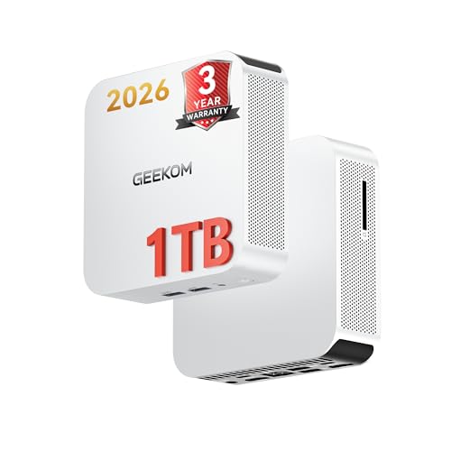 Image of GEEKOM A5 Pro 2026 Best Office Mini PC with AMD Ryzen5 7530U(Beat 7430U) 16GB RAM＆1TB SSD|Win 11 Pro|4 Screem Display|8K Video Editing|Wi-Fi6|BT 5.2|2xHDMI|4xUSB|SD Slot|Business＆IT Office＆Education