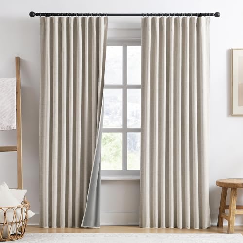 RAIN CITY 94 Inch Long Sun Blocking Curtains with Hooks...
