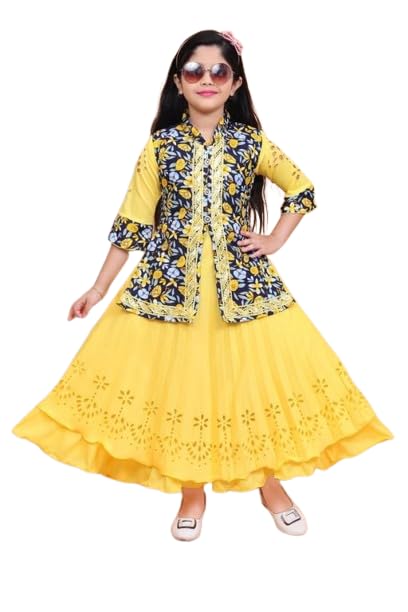 Image of Long Floral Kid Girls Dress| Comfortable, Breathable, Lightweight, Skin Friendly|SL 239