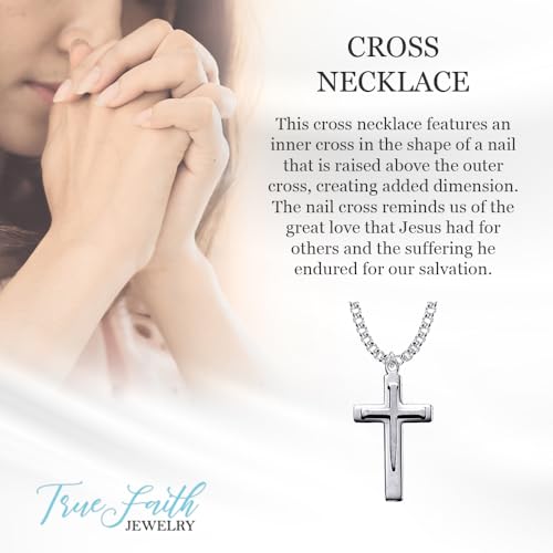 True Faith Jewelry Sterling Silver Cross Pendant, 1 1/8 Inch2