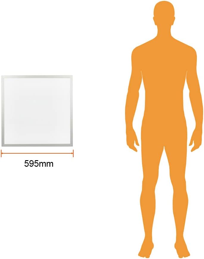 Dimensions of Tecnolite LED Panel Light compared to a person.