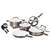 WearEver C944SA Pure Living Nonstick Ceramic Coating Scratch Resistant PTFE PFOA and Cadmium Free Dishwasher Safe Oven Safe Cookware Set, 10-Piece, Gold