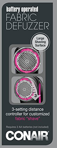 Image of Conair CLS1BP Battery Operated Fabric Defuzzer Shaver, Black /Pink