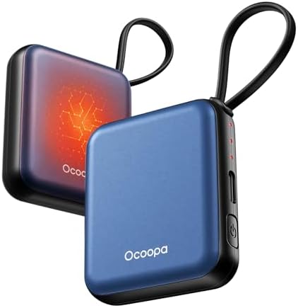 OCOOPA Handwärmer Elektrisch 2er Set, Wiederverwendbar 4000mAh USB Taschenwärmer, 3 Wärmestufen, Maximal 52°C, Nützliche Geschenk für Weihnachten, Ideal für Winter Ski, Reisen und