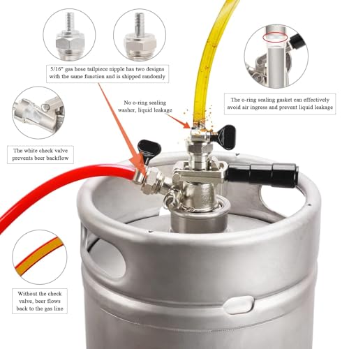 image for Dbgogo European Sankey S System Keg Coupler, 1/4'' Beer Barb Stainless