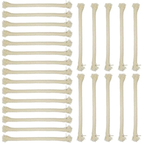 Mèches rondes en coton tressé pour lampe à huile 6,4 mm | Lot de 100