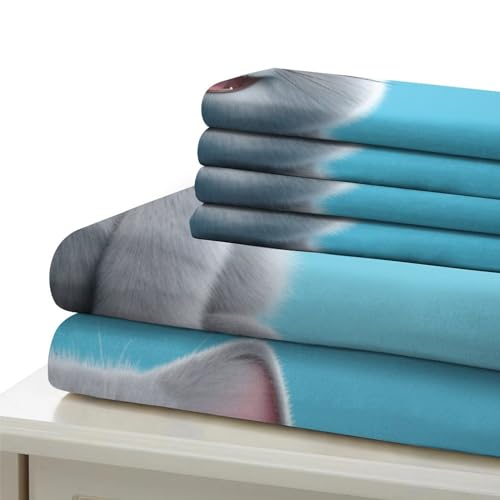 Housse de couette British Blue Chat en microfibre premium super douce - 6